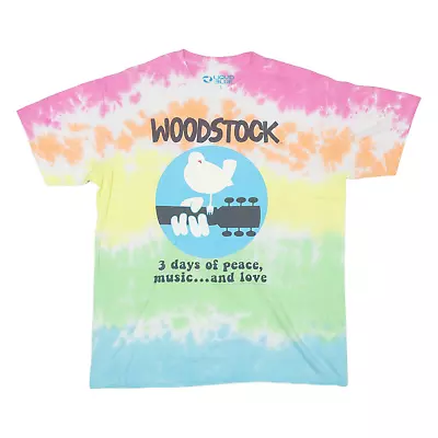 Buy LIQUID BLUE Woodstock Mens Band T-Shirt Pink Crew Neck L • 29.99£