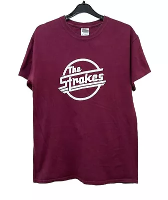 Buy The Strokes T-Shirt Size Medium Burgundy Band Tee Rock Music Merch Top • 16.99£