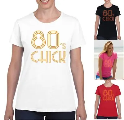 Buy 80's Chick Retro T Shirt, Ladies Fitted Tshirt, Womens Birthday  Rock Party • 9.99£