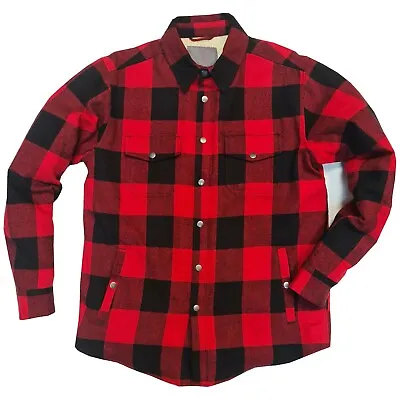 Buy Ex Brand Mens Padded Sherpa Fleece Lined Shirt Lumberjack Jacket Flannel Work • 22.99£