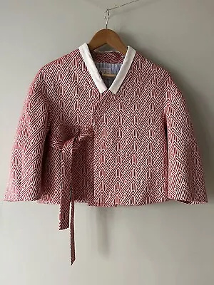 Buy Stella Jean Jacket Blazer Size 40 Kimono Short Red White Woven • 199£