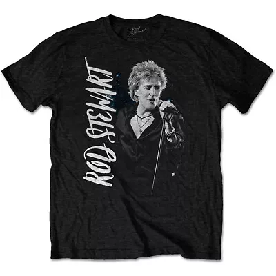 Buy Rod Stewart Mic Stand Pose Blood Red Roses Official Tee T-Shirt Mens Unisex • 15.99£