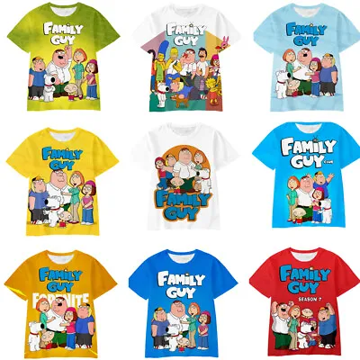Buy Cosplay Family Guy Stewie Brian Griffin 3D T-Shirts Adult Kids Sport Top T-Shirt • 9£