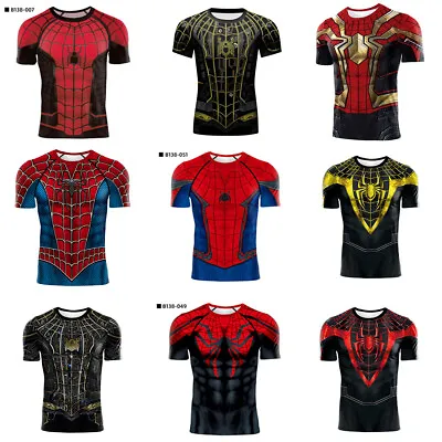 Buy Spiderman 3D T-Shirt No Way Home Cosplay Superhero Mens Quick Dry Sports Top Tee • 13.20£