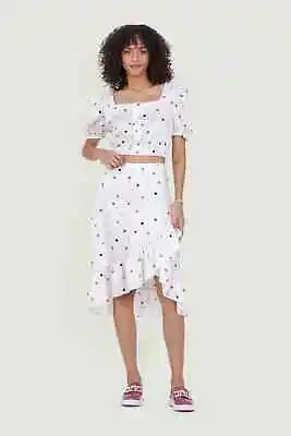 Buy Eloshé Polka Dot Crop Top And Ruffle Skirt METPSM101 Eloshe • 79.62£