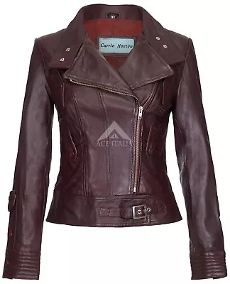 Buy SUPERMODEL Ladies Jacket Cherry Biker Tops Rock Real Italian Leather Jacket 4110 • 102£