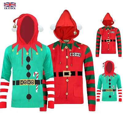 Buy New Mens Boys Unisex Family Christmas Elf HoHo Candy Stick 3D Hoodie Jumper Top • 16.99£