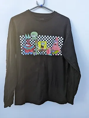 Buy Vans Spongebob Squarepants Black Long Sleeve T-Shirt Tee Top Size Medium M • 19.99£