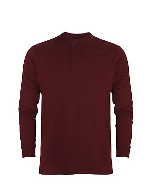 Buy Men's Henley Long - Sleeve Single Jersey T-Shirt With Granddad Collar (2334) • 10.99£