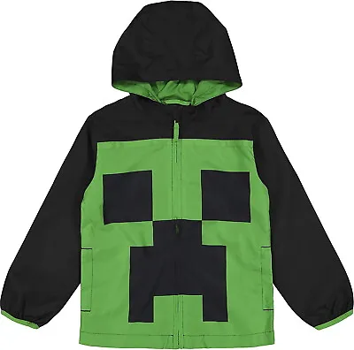 Buy Minecraft ☆ Little Boys' Creeper Face Windbreaker Jacket ☆ Sizes 5-7 • 23.18£