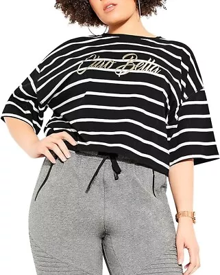 Buy CITY CHIC Women's Plus Size Bf Stripe Tee • 14£