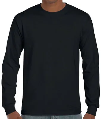 Buy Gildan Men's Long Full Sleeve T-Shirt Classic Crew Neck Casual Heavy Cotton TOP • 9.59£