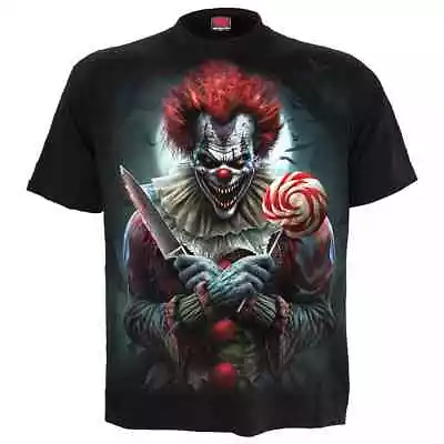 Buy Spiral Direct TRICK OR TREAT Goth Biker Circus Clowns Halloween Unisex Top • 15.29£