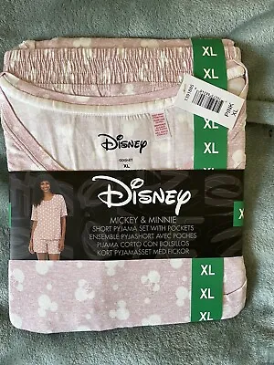 Buy Disney Mickey Mouse Short Pyjama Set With Pockets - Size XL (to Fit Size 16-18) • 9£