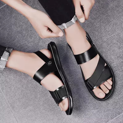 Buy Men Korean Fashion Cozy Sandals Trendy Slippers Summer Flip-Flops Outdoor Casual • 35.99£