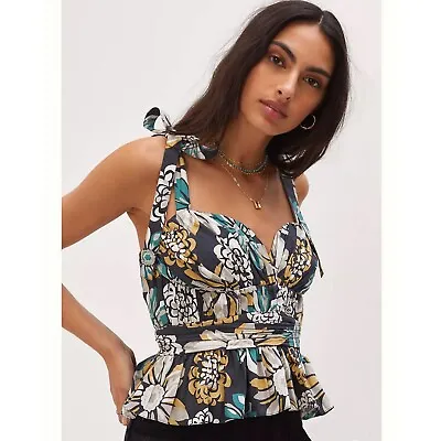 Buy Anthropologie NWT Forever That Girl Sweetheart Ruched Floral Top Size Medium  • 61.57£