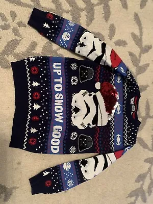Buy TU Sainsburys Boys Star Wars Stormtrooper Christmas Jumper, Age 8 Years • 3.99£
