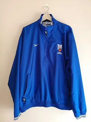 Buy Vintage Reebok Blue Long Sleeve Windbreaker Pullover Jacket/Jumper - Men's Large • 14.95£