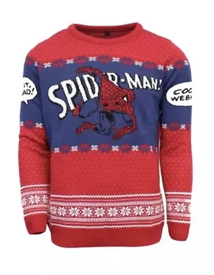 Buy XS (UK) Spiderman Ugly Christmas Xmas Jumper Sweater Marvel Numskull Extra Small • 34.99£
