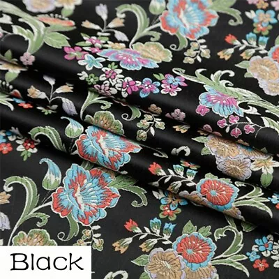 Buy Chinese Damask Fabric Butterfly Orchid Jacquard Brocade Qipao Cloth By Metre • 21.29£