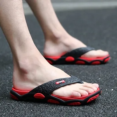 Buy Cool Mens Fashion Sandals Shoes Comfortable Flip Flops Thong Slippers Red • 14.27£