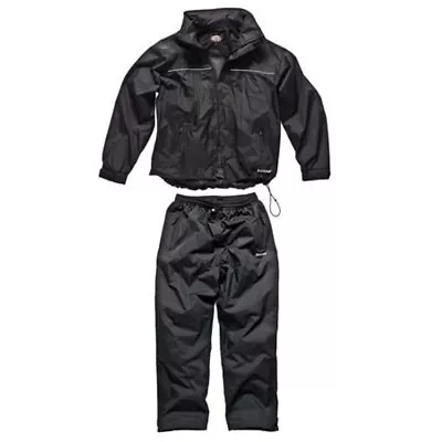 Buy Dickies EXMOOR Breathable Black Weather Suit WP70000 • 30£