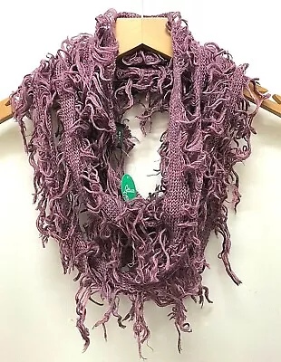 Buy Boho Hippy Goth DUSKY PINK Crochet  Tassel LETTUCE OF LONDON Scarf Wrap Pashmina • 9.99£
