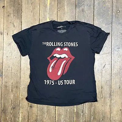 Buy Rolling Stones T-Shirt Vintage Music Graphic Short Sleeve Tee, Black Mens XL • 12£