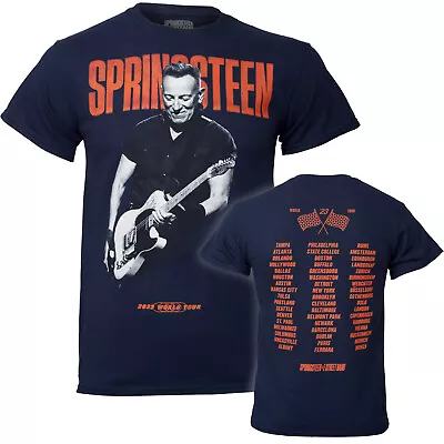 Buy Bruce Springsteen Tour '23 Guitar T Shirt Blue Official New • 15.95£