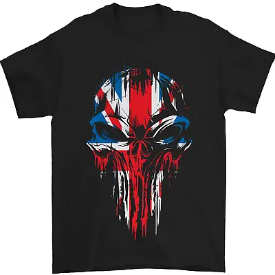 Buy Union Jack Flag Skull Gym MMA Biker Britain Mens T-Shirt 100% Cotton • 10.48£