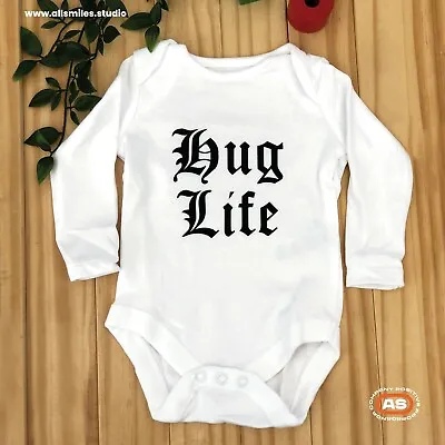 Buy HUG LIFE Baby Grow. Rap Hip Hop Tupac 2Pac Novelty Slogan Bodysuit. • 7.99£
