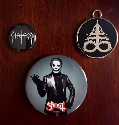 Buy Metal Merch Bundle Ghost Badge, Strigoi Badge & Naglfar Pendant • 3.69£