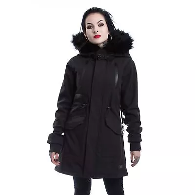 Buy Vixxsin Helene Parka Black Ladies Goth Emo Punk Coat Alternative • 77.99£
