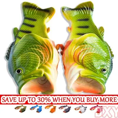 Buy Unisex Adult Funny Fish Slippers Sandals Holiday Beach Flip Flops Slides Shoes • 10.66£