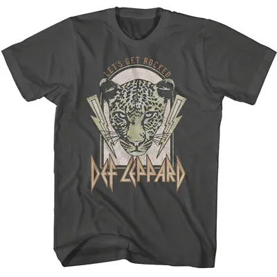 Buy Def Leppard Let's Get Rocked Leopard Lightning Men's T Shirt Rock Band Merch • 40.90£