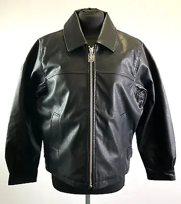 Buy Vegan Leather Jacket With Skull Crossbones Sequin Design XS Unworn K2 • 49.99£
