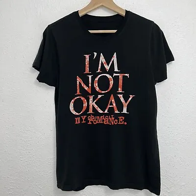 Buy Women’s My Chemical Romance I’m Not Ok Tee Black T-Shirt Short Sleeve Sz Small • 14.14£