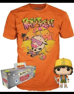 Buy Funko POP & TEES : Stranger Things Dustins Tools Box Dustin #828 & T Shirt [L] • 28£