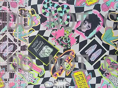 Buy 100% Cotton Woven Fabric Beetlejuice Movie Retro Checker By The 1/4 Yard 9x56 • 5.29£
