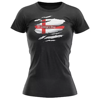 Buy St George's Day Grunge Womens T Shirt Shirt Country Her Flag 23rd Of April 20... • 14.99£