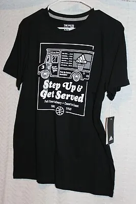 Buy Youth Adidas  Step Up & Get Served  Basketball Black Short Sleeve The Go To Tee • 11.97£