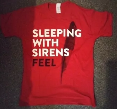 Buy Sleeping With Sirens T Shirt Rare Feel Rock Band Merch Tee Size Large Red • 14.30£