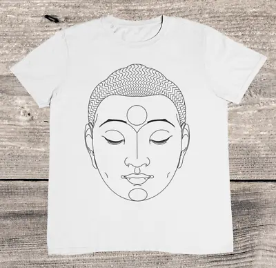 Buy Buddha T Shirt - One Line Buddha Art - %100 Premium Cotton • 12.95£