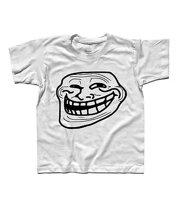 Buy Children's T-shirt Trollface Troll Face Facebook Emoticon Twitter Smile Cartoon • 18.58£