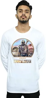 Buy New Men's Mandalorian And The Child Yoda Cotton  Long Sleeve T-shirt White Sz S • 9.99£