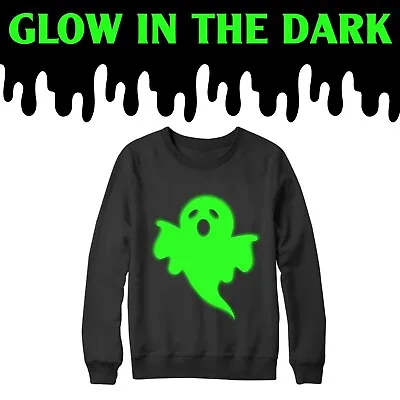 Buy Ghost Sweatshirt Glow In The Dark Halloween Boo! Party Funny Friend Vintage Gift • 13.99£
