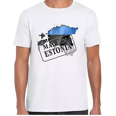 Buy Made In Estonia - Flag And Map - Mens T Shirt - Country, Gift, Tee • 10.99£