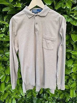 Buy Polo Ralph Lauren Shirt Men's XL Collared  Tan Light Weight Long Sleeve Pullover • 24.95£