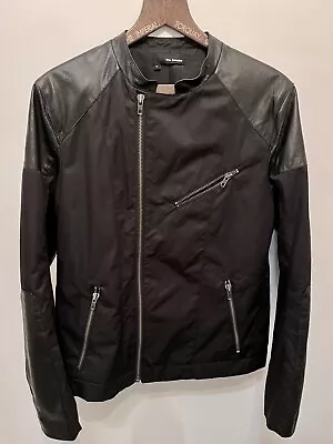 Buy The Kooples Mens Black Leather Biker / Bomber Jacket Size Medium / Small  • 85£