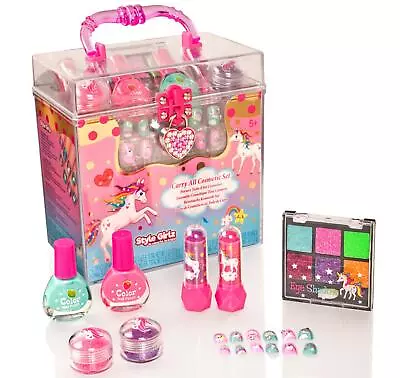Buy Unicorn Cosmetic/Jewellery Box Make-up Case Set Girls Nail Polish Lip Balm Kit • 12.99£